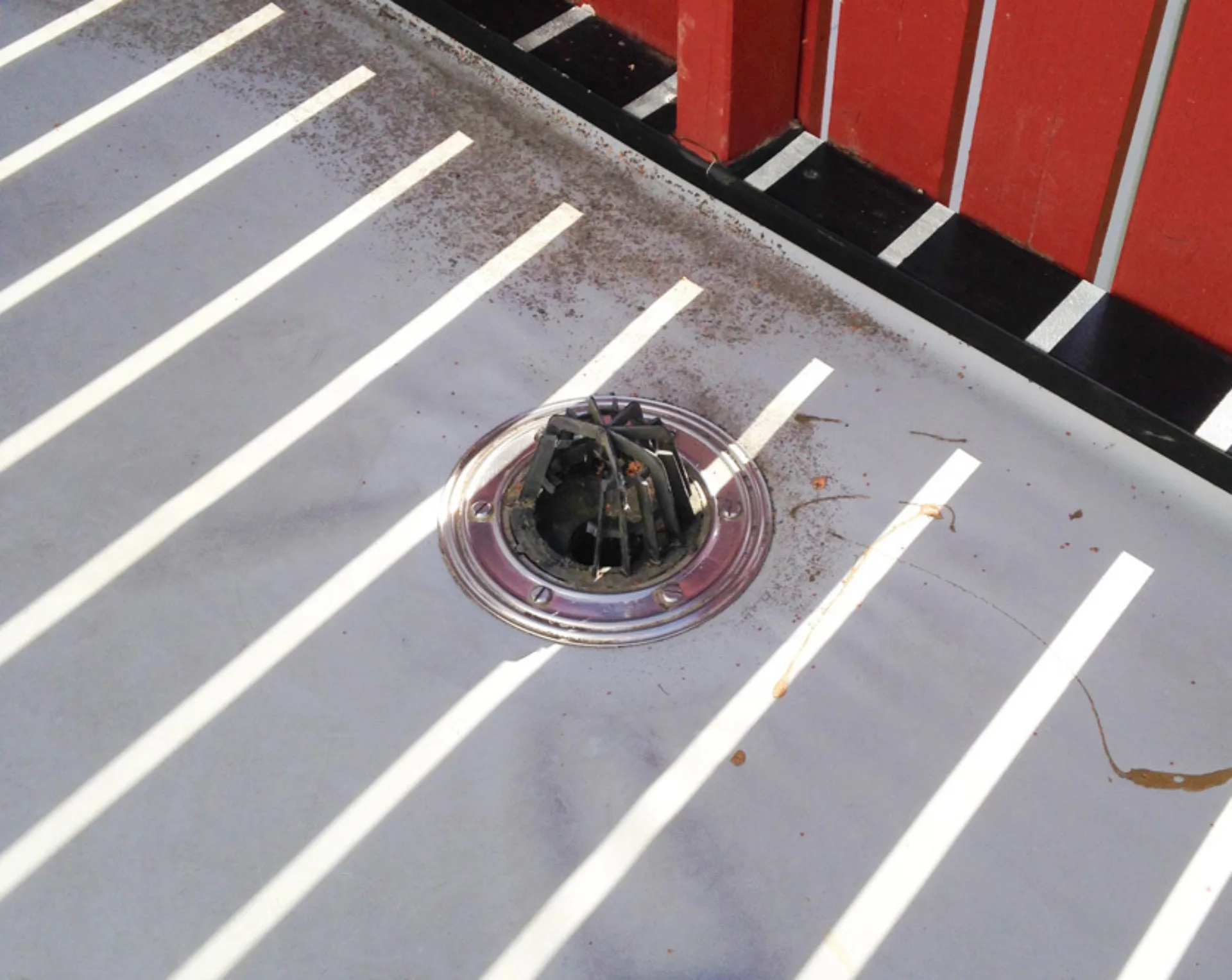 sluken på terrasse.